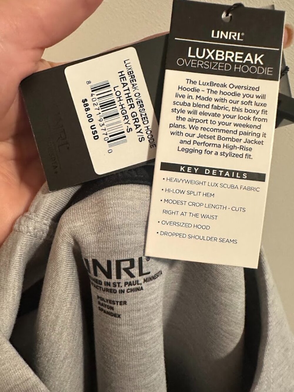 UNRL NWT Luxbreak Hoodie - Size Small - Picture 3 of 7